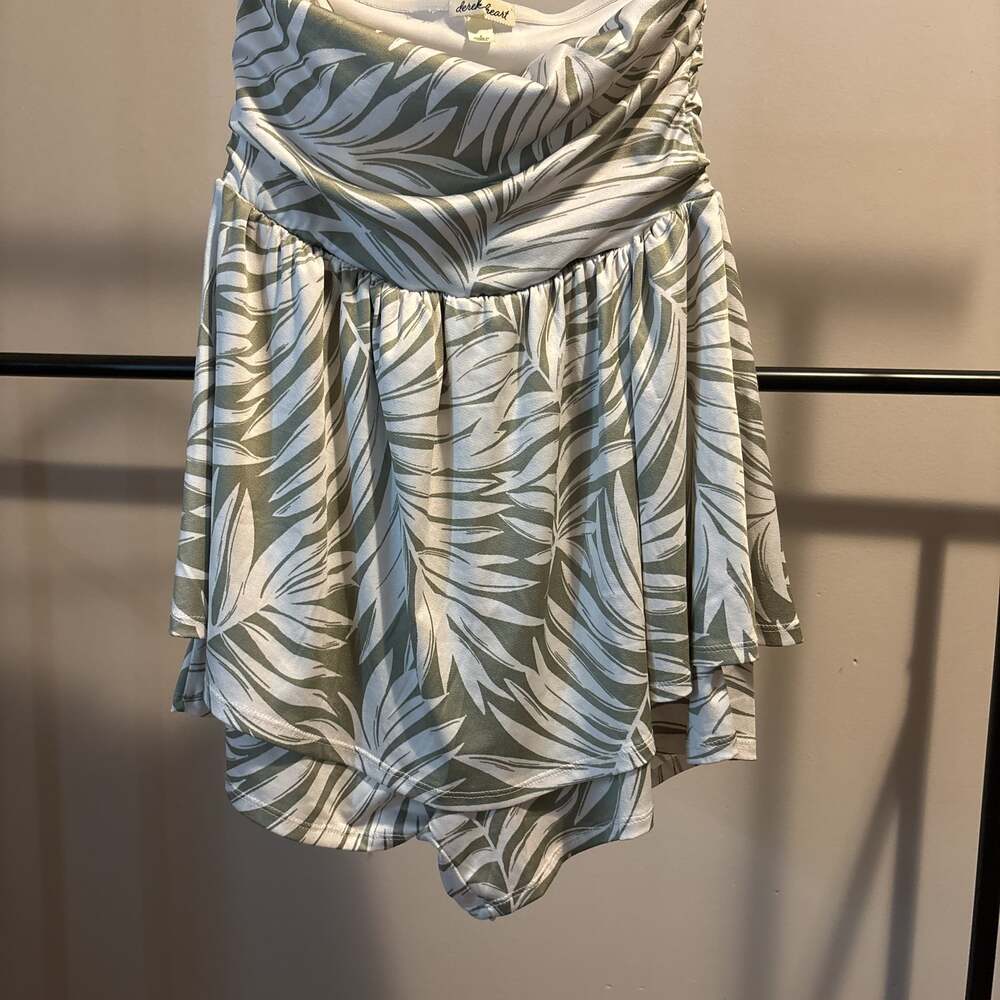 Derek Heart Green Palm Leaves Romper